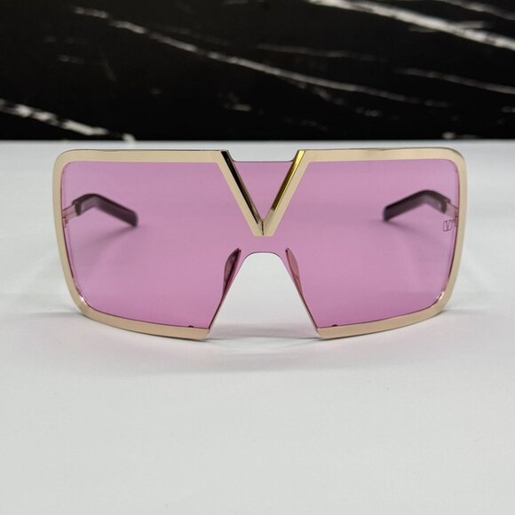 NEW VALENTINO V-ROMASK PINK SHIELD SUNGLASSES VALENTINO VLS-120C - Picture 4 of 10